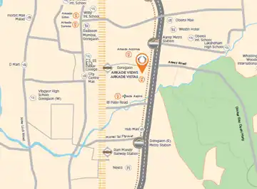 Arkade Vistas location map, Goregaon